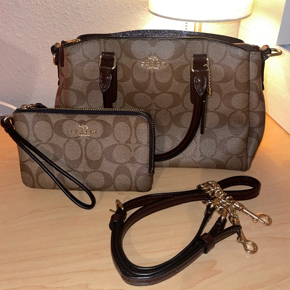 Coach Women’s Mini Sage Carryall Crossbody Purse with Matching Wristlet/Wallet